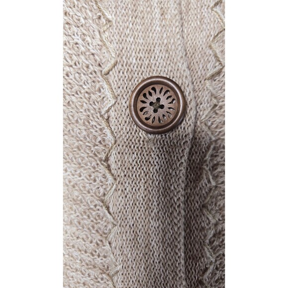 Coldwater Creek Oatmeal Heather Knit Button Long Sweater Cardigan Size XS - Picture 5 of 13